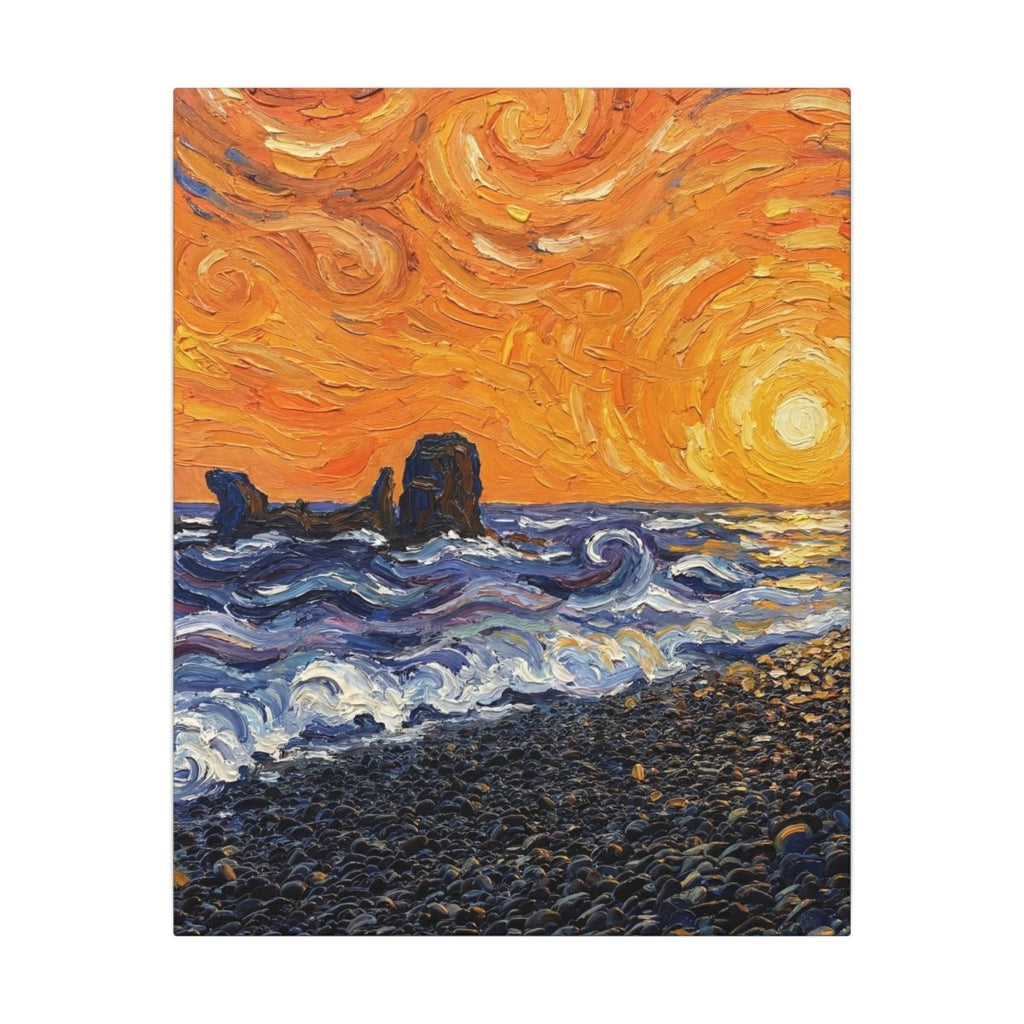 El Último Sol de El Tunco: El Salvador canvas wall art by Memora—real photo, painterly style, ships USA.