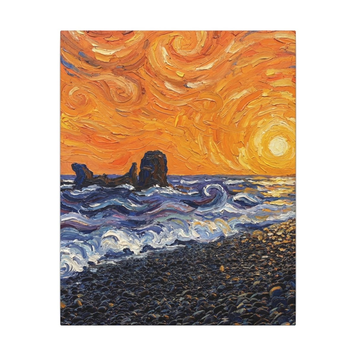 El Último Sol de El Tunco: El Salvador canvas wall art by Memora—real photo, painterly style, ships USA.