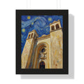 La Catedral Bajo las Estrellas: El Salvador framed fine art print by Memora—real photo, painterly style, ships USA.