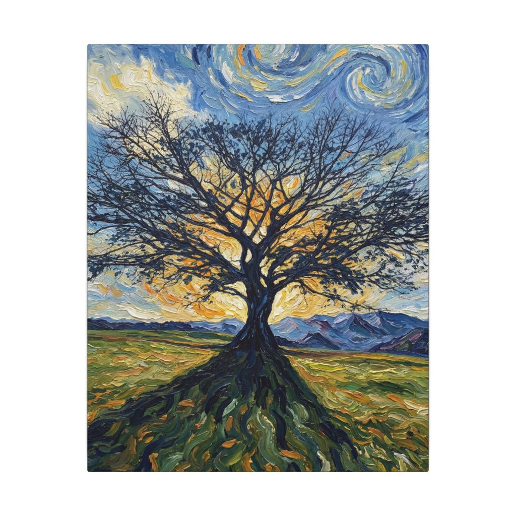 Las Raíces Que Nadie Ve: El Salvador canvas wall art by Memora—real photo, painterly style, ships USA.