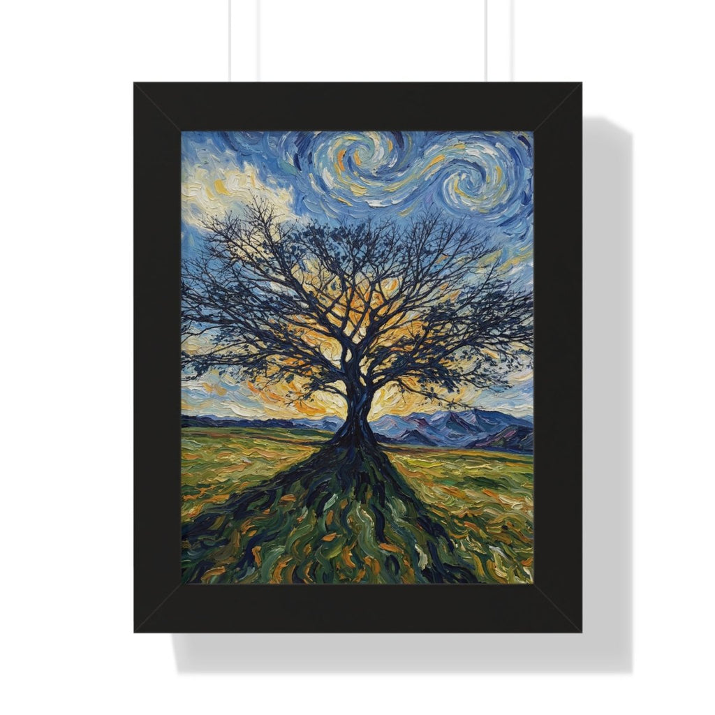 Las Raíces Que Nadie Ve: El Salvador framed fine art print by Memora—real photo, painterly style, ships USA.