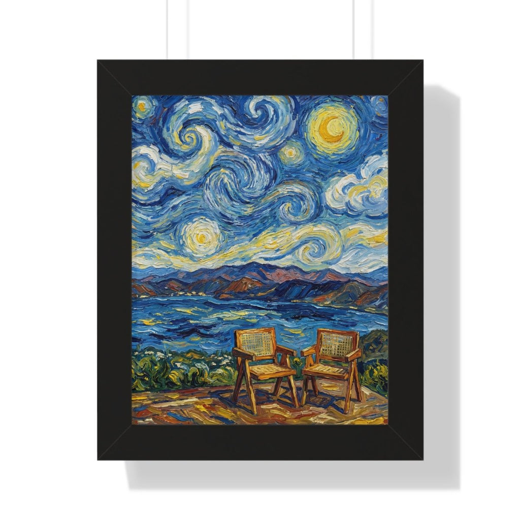 Las Sillas Que Nadie Olvidó: El Salvador framed fine art print by Memora—real photo, painterly style, ships USA.
